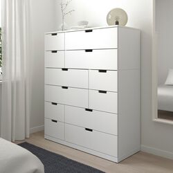 Comoda Ikea Nordli 12 sertare 120x145 (Alb) Thumb