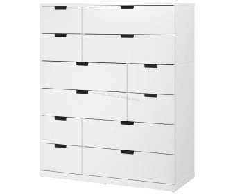 Comoda Ikea Nordli 12 sertare 120x145 (Alb)