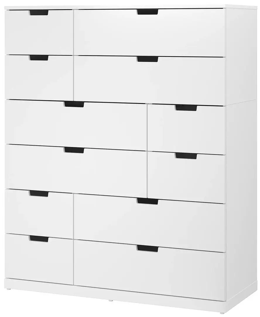 Comoda Ikea Nordli 12 sertare 120x145 (Alb)