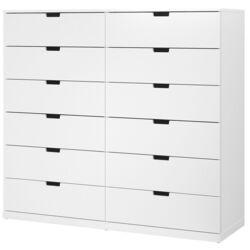 Comoda Ikea Nordli 12 sertare 160x145 (Alb)