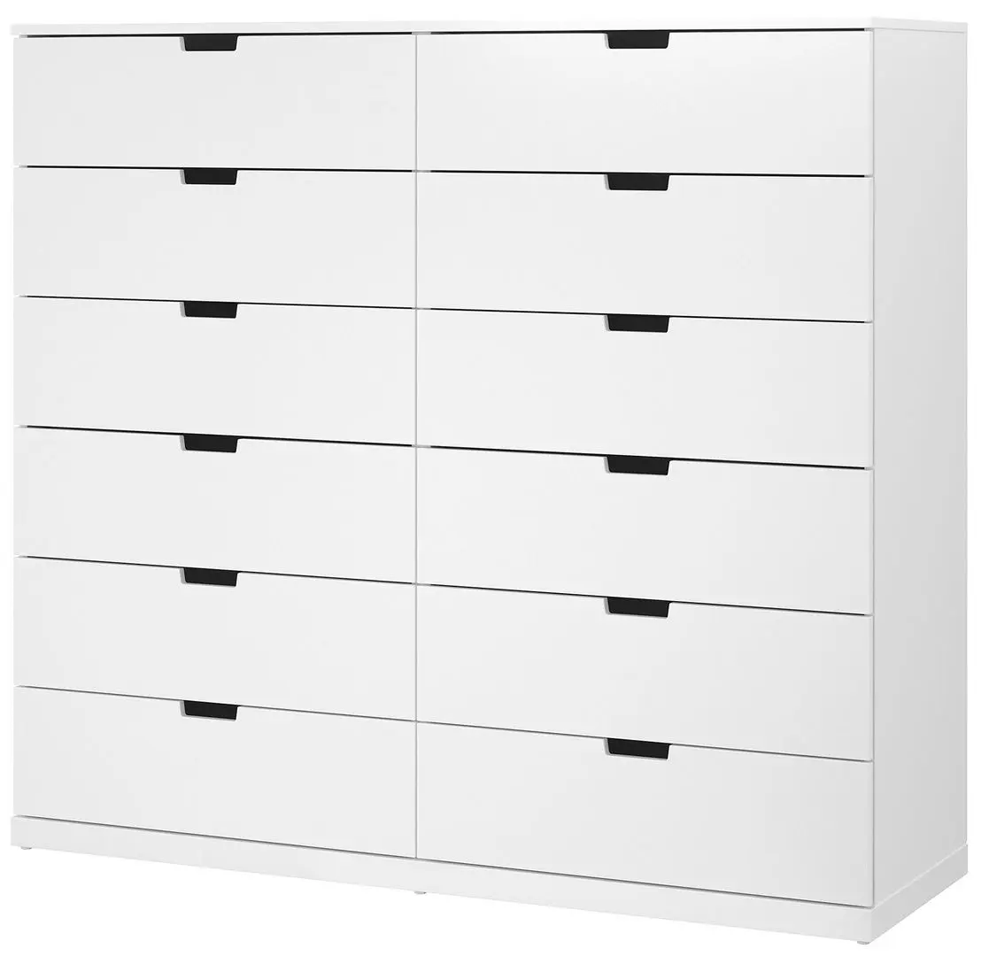 Comoda Ikea Nordli 12 sertare 160x145 (Alb)