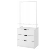 Комод Ikea Nordli 3 ящика 80x192 (Белый)