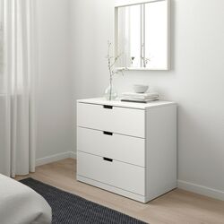 Comoda Ikea Nordli 3 sertare 80x76 (Alb) Thumb