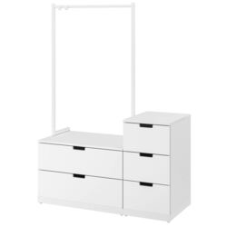 Tumba Ikea Nordli 5 sertare 120x169 (Alb)