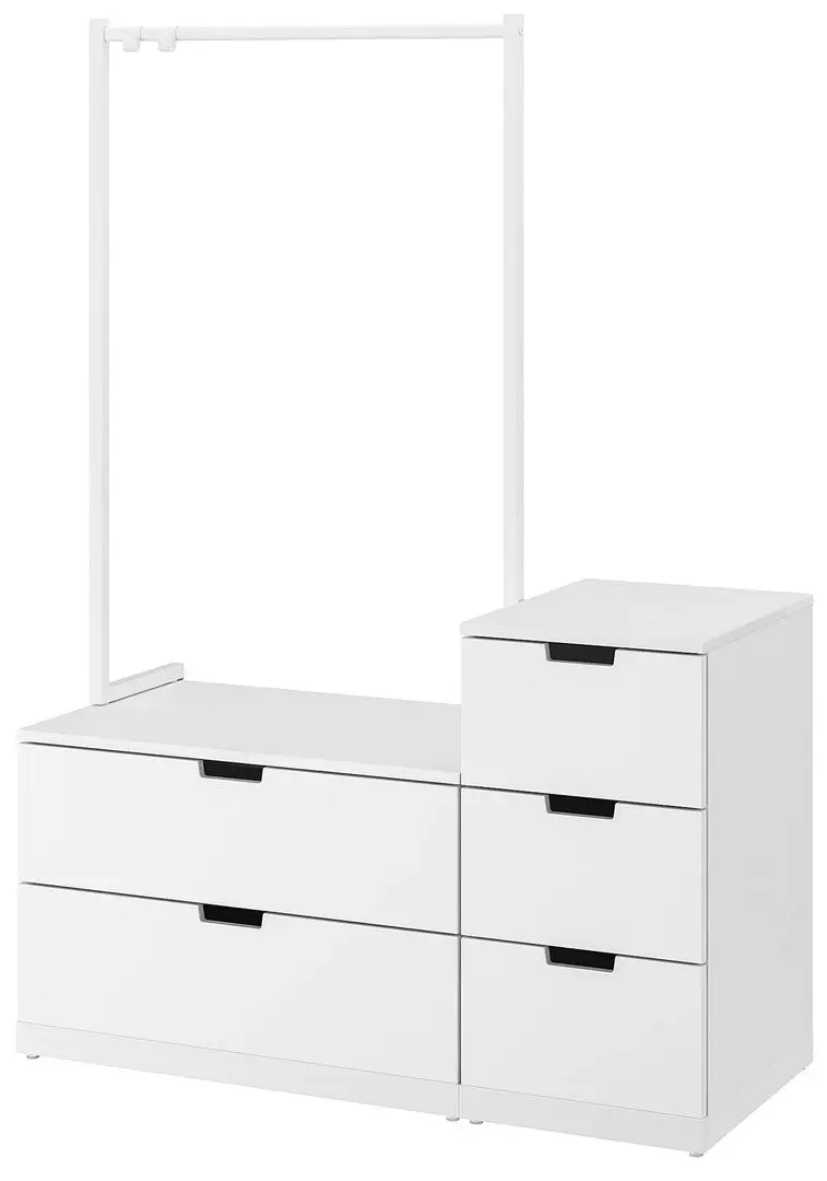 Tumba Ikea Nordli 5 sertare 120x169 (Alb)