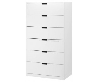 Comoda Ikea Nordli 6 sertare 80x145 (Alb)