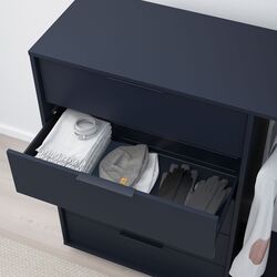 Comoda Ikea Nordmela cu bara umerase 119x118 (Negru-albastru) Thumb