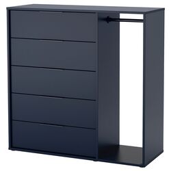 Comoda Ikea Nordmela cu bara umerase 119x118 (Negru-albastru)