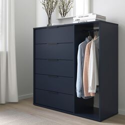 Comoda Ikea Nordmela cu bara umerase 119x118 (Negru-albastru) Thumb