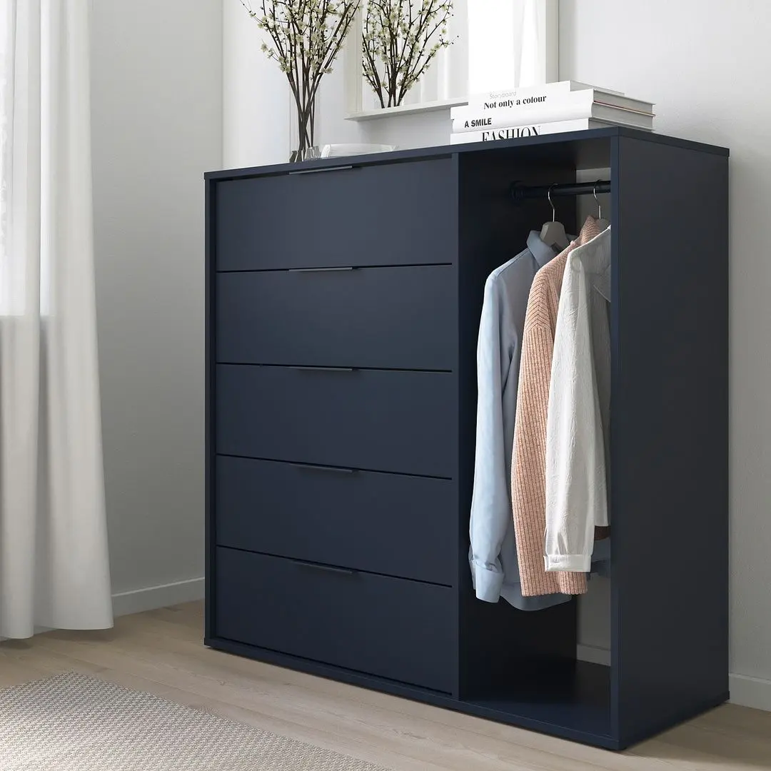Comoda Ikea Nordmela cu bara umerase 119x118 (Negru-albastru) - 2