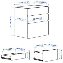 Comoda Ikea Smastad/Platsa 3 sertare 60x42x63 (Alb/Lila Deschis) Thumb