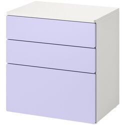 Comoda Ikea Smastad/Platsa 3 sertare 60x42x63 (Alb/Lila Deschis) Thumb