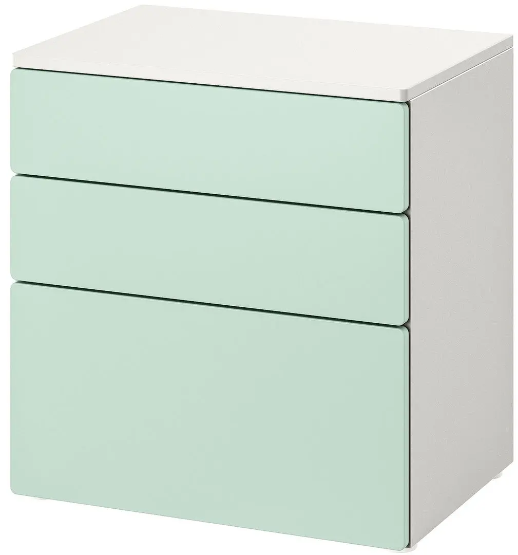 Comoda Ikea Smastad/Platsa 3 sertare 60x42x63 (Alb/Verde Deschis)
