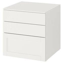 Comoda Ikea Smastad/Platsa 3 sertare 60x55x63 (Alb/Cdru Alb)