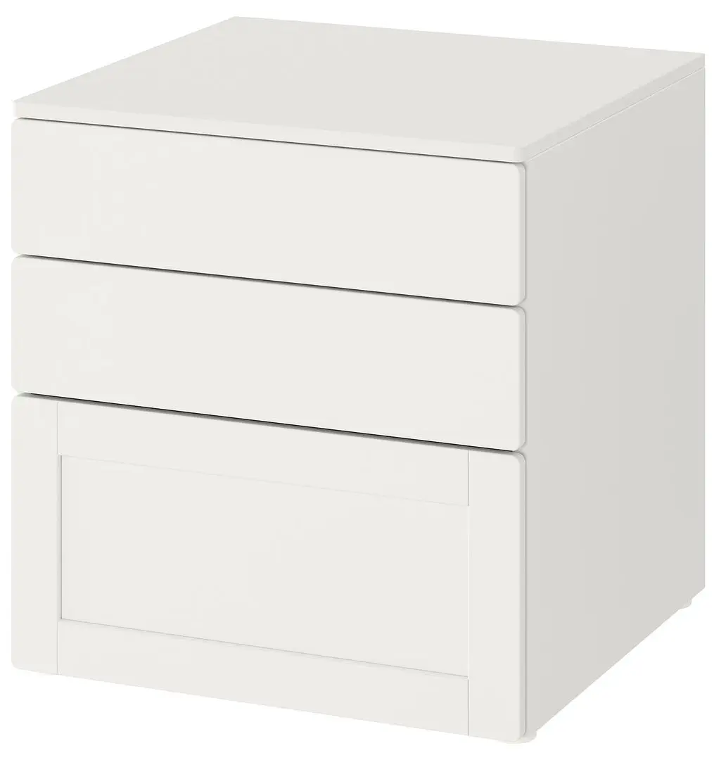 Comoda Ikea Smastad/Platsa 3 sertare 60x55x63 (Alb/Cdru Alb)