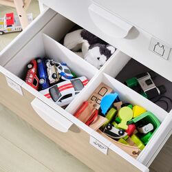 Comoda Ikea Smastad/Platsa 3 sertare 60x57x123 (Alb/Mesteacăn) Thumb