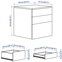 Comoda Ikea Smastad/Platsa 3 sertare 60x57x63 (Alb/Albastru) Thumb