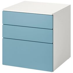 Comoda Ikea Smastad/Platsa 3 sertare 60x57x63 (Alb/Albastru) Thumb