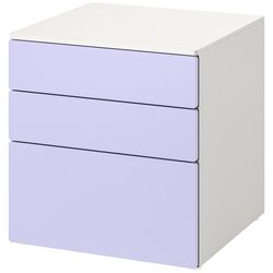 Comoda Ikea Smastad/Platsa 3 sertare 60x57x63 (Alb/Lila Deschis) Thumb