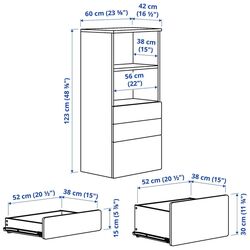 Comoda Ikea Smastad/Platsa 3 sertare/raft 60x42x123 (Alb/Albastru) Thumb