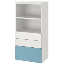 Comoda Ikea Smastad/Platsa 3 sertare/raft 60x42x123 (Alb/Albastru) Thumb