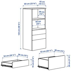 Comoda Ikea Smastad/Platsa 3 sertare/raft 60x42x123 (Alb/Lila Deschis) Thumb