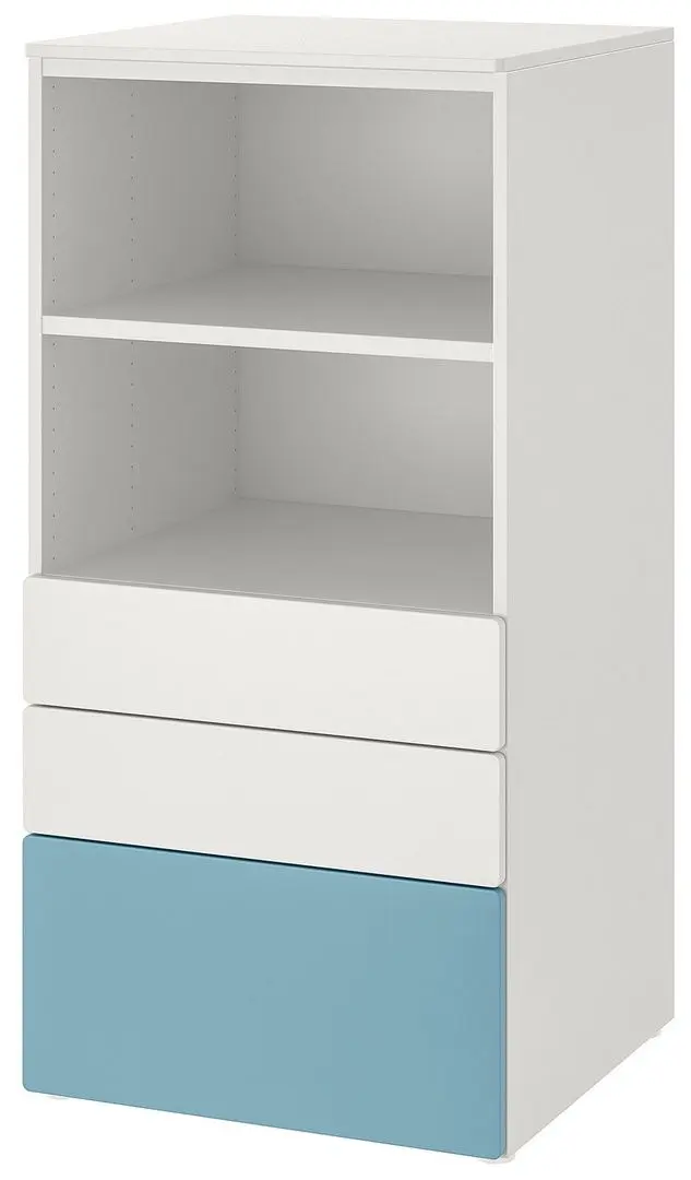 Comoda Ikea Smastad/Platsa 3 sertare/raft 60x57x123 (Alb/Albastru)