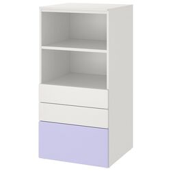 Комод Ikea Smastad/Platsa 3 ящика/полка 60x57x123 (Белый/Светло-сиреневый) Thumb