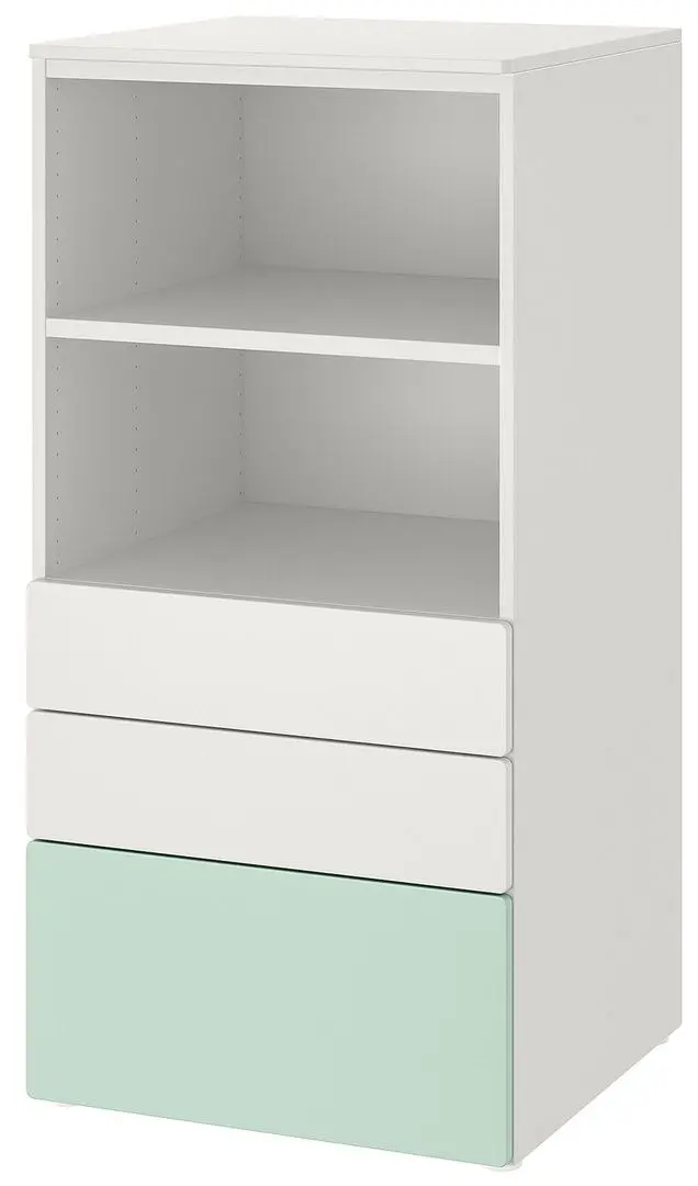 Comoda Ikea Smastad/Platsa 3 sertare/raft 60x57x123 (Alb/Verde Deschis)