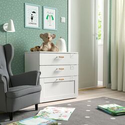 Comoda Ikea Smastad/Platsa 3 sertare cu cadru 60x42x63 (Alb) Thumb