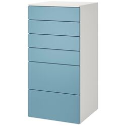 Comoda Ikea Smastad/Platsa 6 sertare 60x57x123 (Alb/Albastru) Thumb