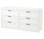 Комод Ikea Songesand 6 ящиков 161x81 (Белый)