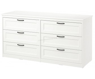 Комод Ikea Songesand 6 ящиков 161x81 (Белый)