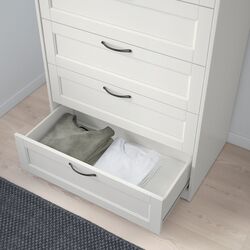 Comoda Ikea Songesand 6 sertare 82x126 (Alb) Thumb