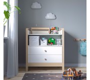 Comoda de infasat Ikea Alskvard 94x77x106 (Mesteacăn/Alb)