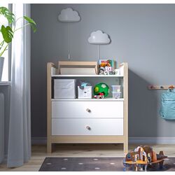 Пеленальный комод Ikea Alskvard 94x77x106 (Береза/Белый)