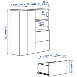 Tumba Ikea Smastad/Platsa 2 sertare/usi 120x42x123 (Alb/Lila Deschis) Thumb