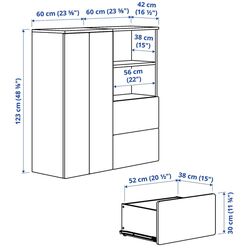Тумба Ikea Smastad/Platsa 2 ящика/двери 120x42x123 (Белый/Светло-зеленый) Thumb