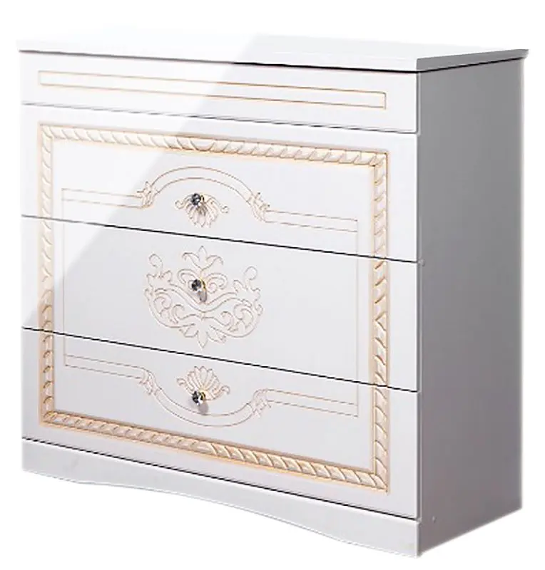 Comoda КМК 0379.3 Grafiniya (White Gloss/Patina Gold)