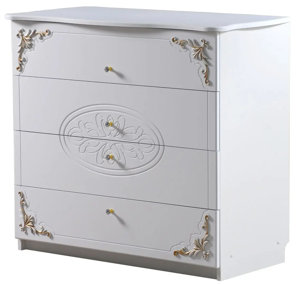 Comoda КМК 0456.2-02 Rozaliya (White Pearl/Gold)