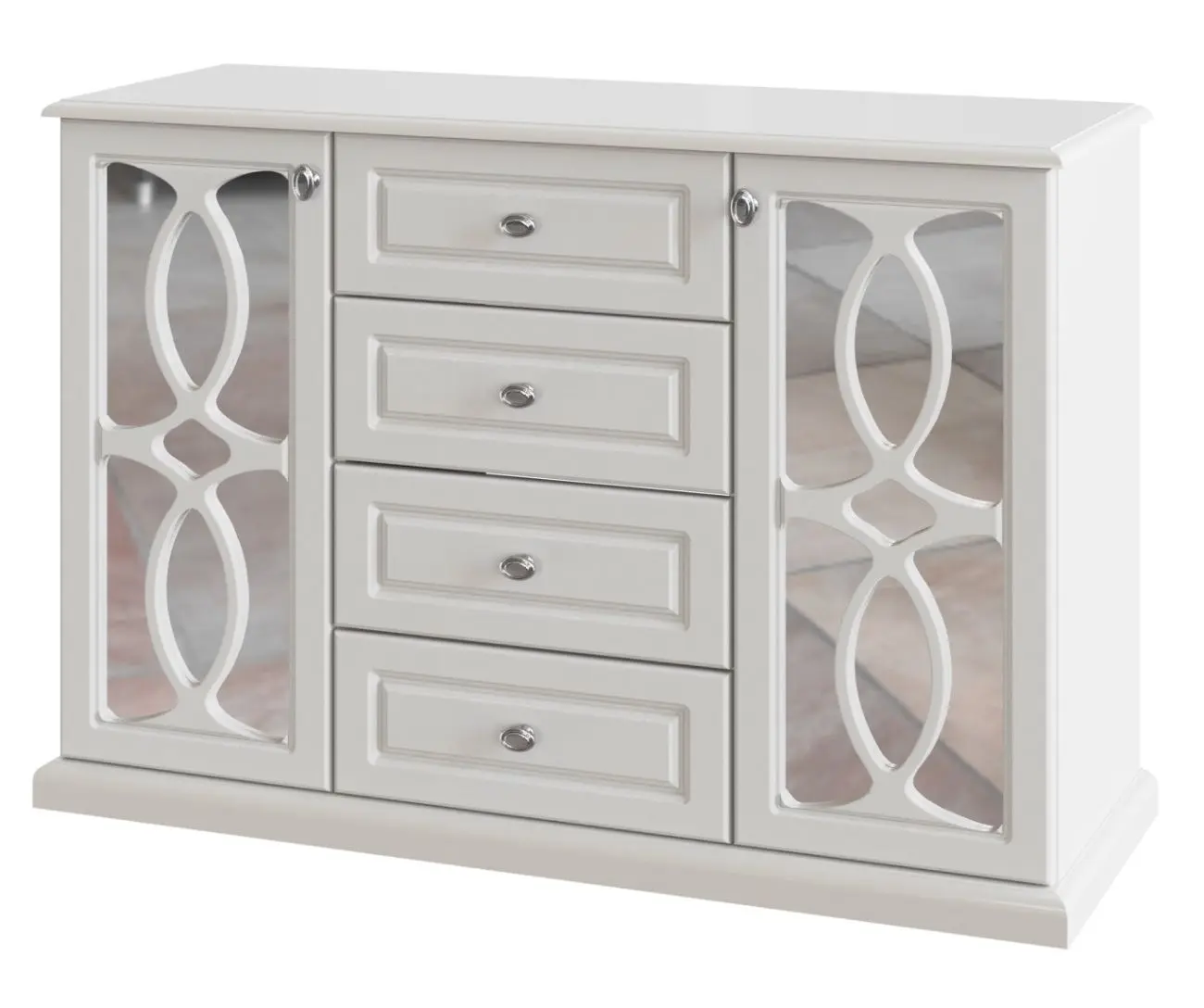 Comoda КМК 0863.10 Laura 2U4S (White/Sundae)