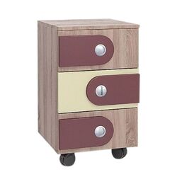 Tumba КМК 0522.8 Lakki 3S (Sonoma Oak/Burgundy/Yellow)