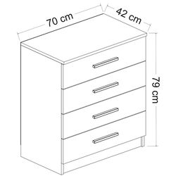 Comoda Minar White Castle 70x42x79 (White) Thumb