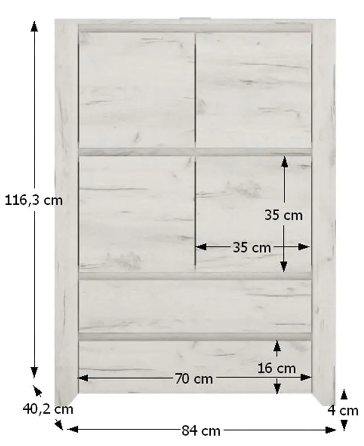 Comoda Tempo Kondela Angel Typ 33 (Craft White)
