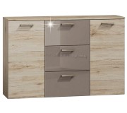 Tumba Mobhaus Assor (San Marino Oak/Latte Extra High Gloss)