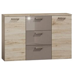 Tumba Mobhaus Assor (San Marino Oak/Latte Extra High Gloss)