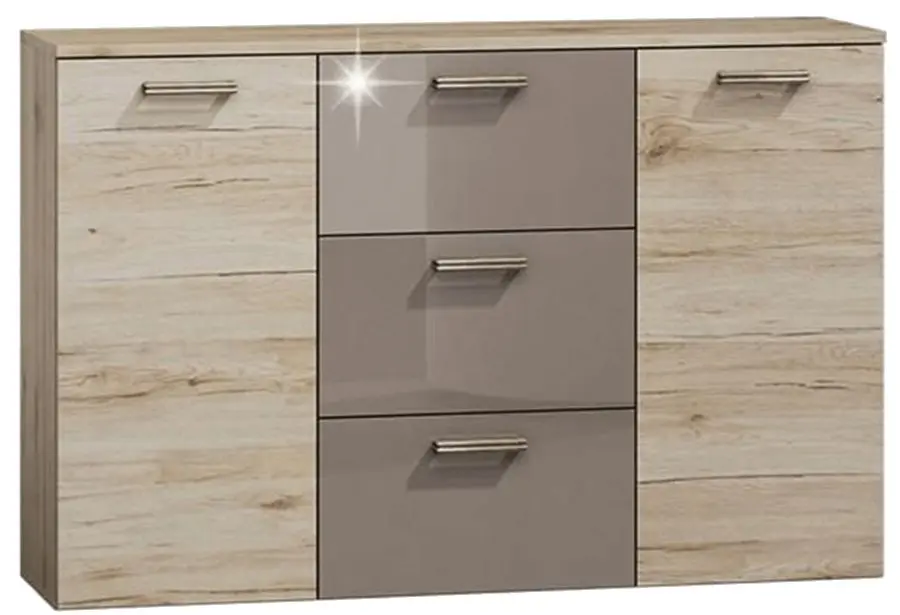 Тумба Mobhaus Assor (San Marino Oak/Latte Extra High Gloss)