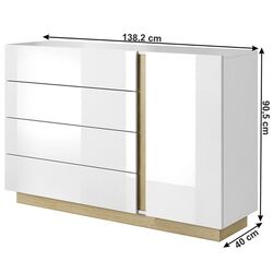 Tumba Mobhaus City D4S (White Glass/Grandson Oak) Thumb