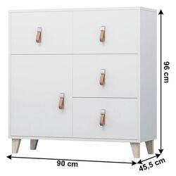 Tumba Tempo Kondela Fiera 4S1D (White) Thumb