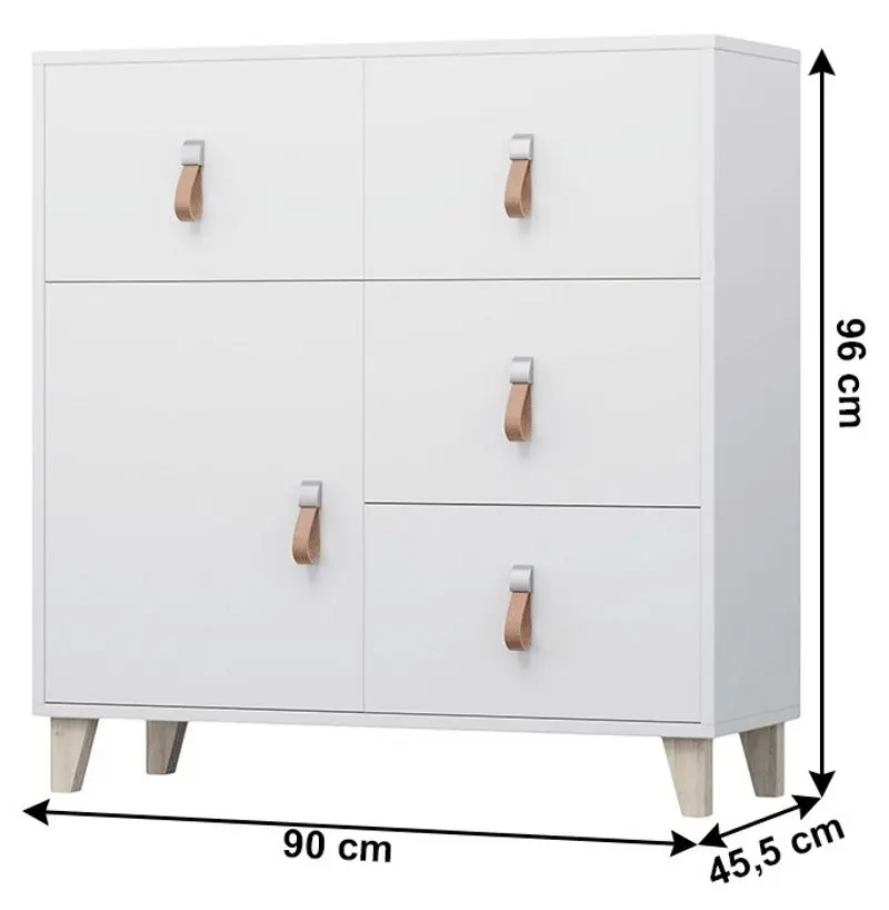 Tumba Tempo Kondela Fiera 4S1D (White)